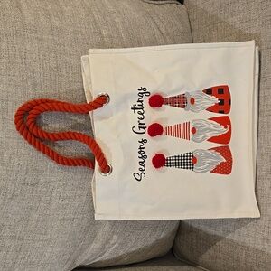 ASPEN Christmas Canvas Wine Tote